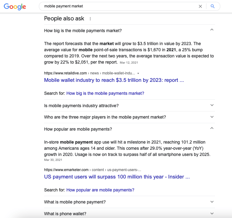 Google's People Also Ask block